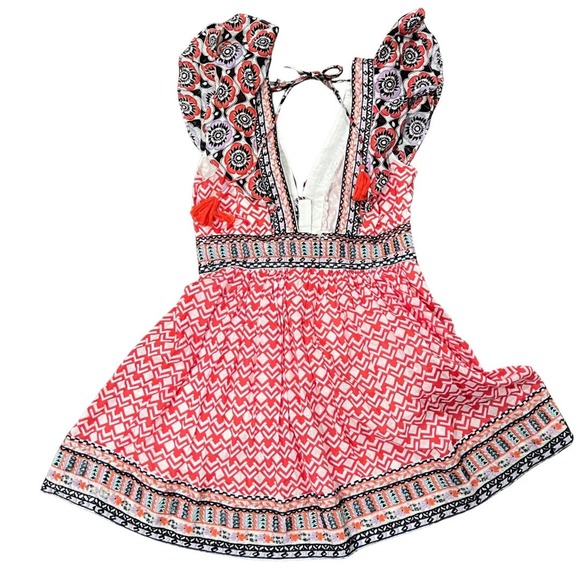 Anthropologie Flutter Printed Mini Dress Size 6 - Picture 5 of 11